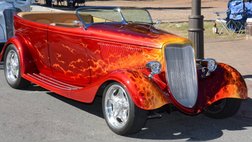 1933 Ford Candy Red Flames, Ostrich Leather, Billet Wheels